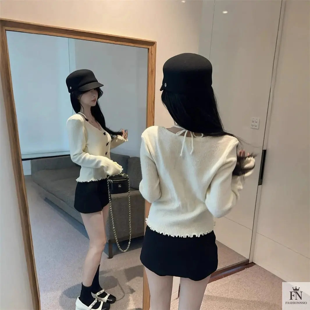 Y2K Patchwork Halter Bow Top - Fashionnsio
