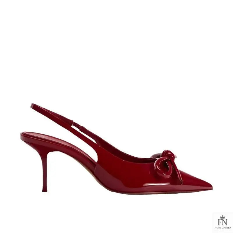 Butterfly Knot Bow Slingback Heels - Fashionnsio
