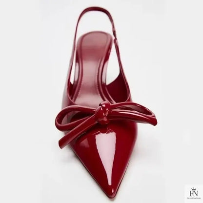 Butterfly Knot Bow Slingback Heels - Fashionnsio