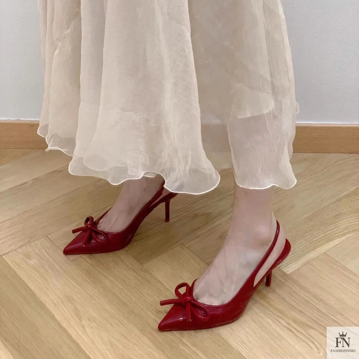 Butterfly Knot Bow Slingback Heels - Fashionnsio