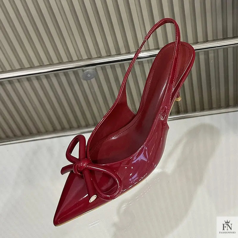 Butterfly Knot Bow Slingback Heels - Fashionnsio