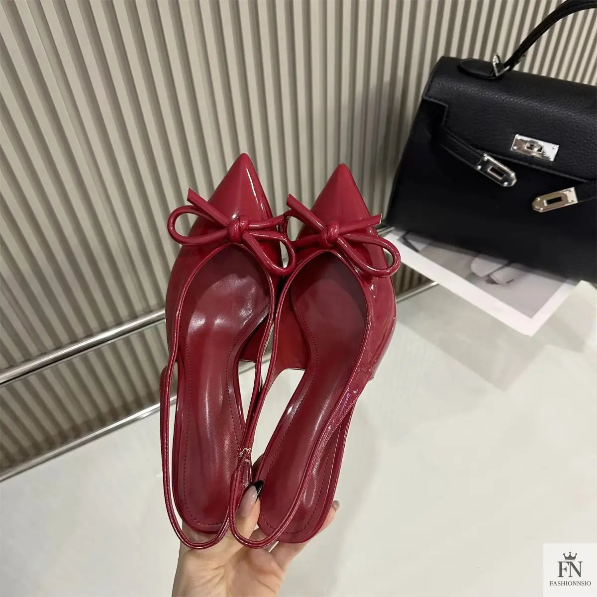 Butterfly Knot Bow Slingback Heels - Fashionnsio