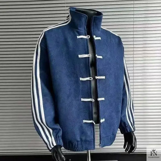Button Stripes Chinese Jackets - Fashionnsio