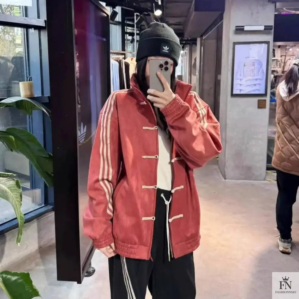 Button Stripes Chinese Jackets - Fashionnsio
