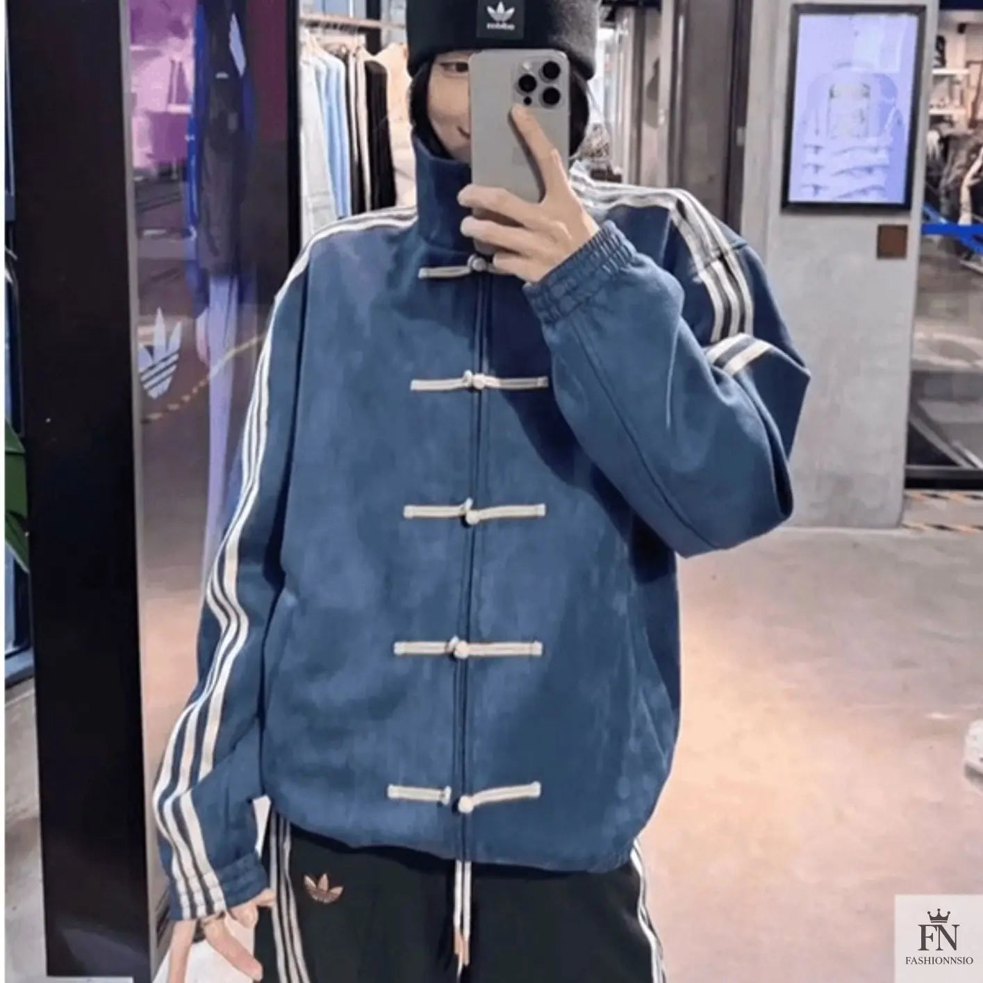 Button Stripes Chinese Jackets - Fashionnsio