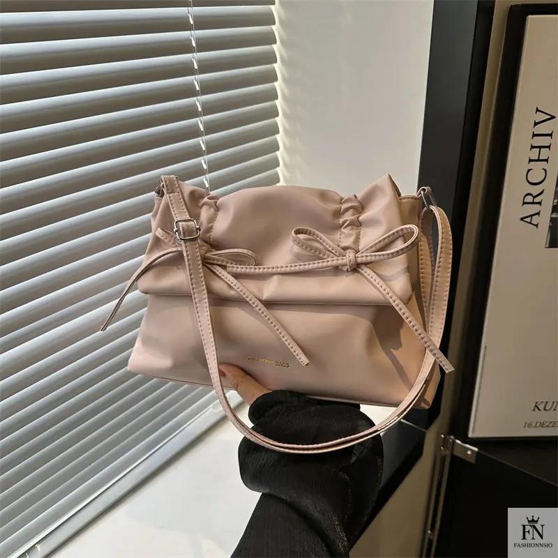 Drawstring Bow Shoulder Bags - Fashionnsio