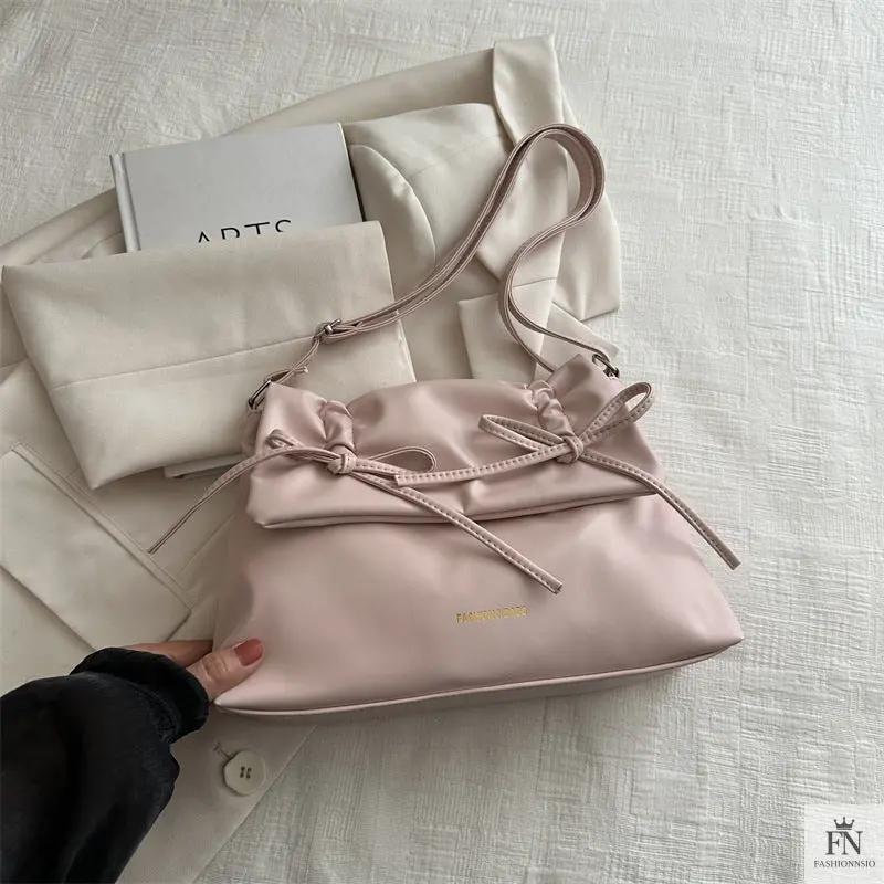 Drawstring Bow Shoulder Bags - Fashionnsio