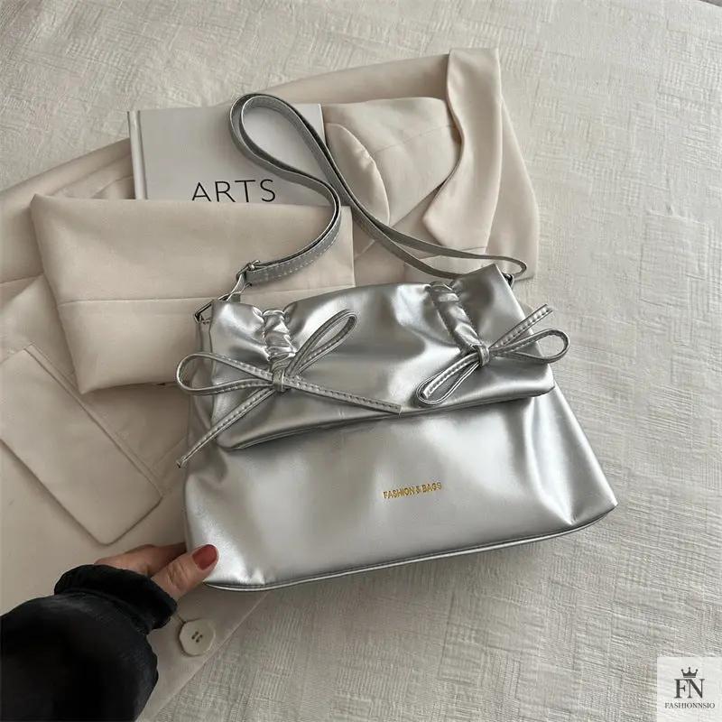 Drawstring Bow Shoulder Bags - Fashionnsio