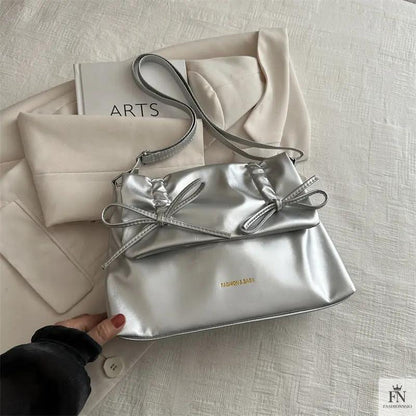 Drawstring Bow Shoulder Bags - Fashionnsio