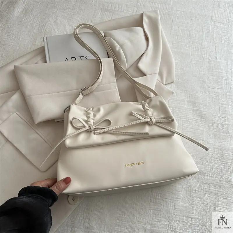 Drawstring Bow Shoulder Bags - Fashionnsio