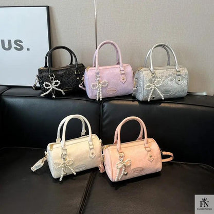 Pearl Bow Pillow Handbags - Fashionnsio