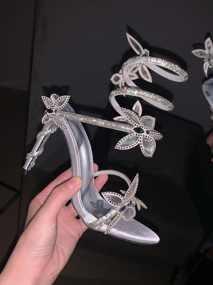 Butterflies Crystal Strap Heel