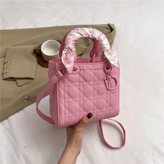 Lady Dior Style Handbags With Silk Scarf fashionnsio