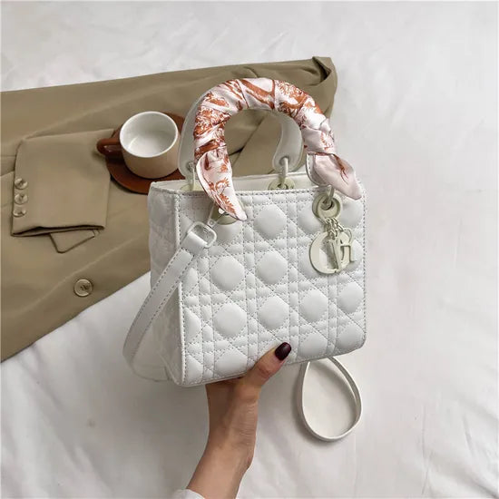 Lady Dior Style Handbags With Silk Scarf fashionnsio