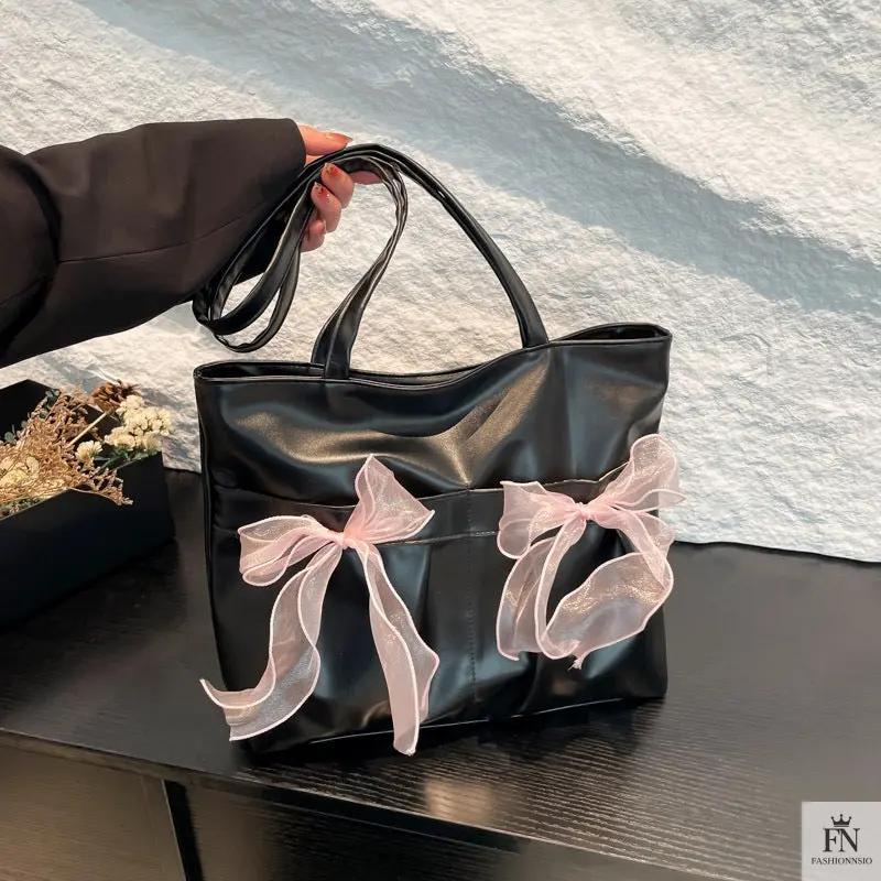 Ribbon Bow Tote Bags - Fashionnsio