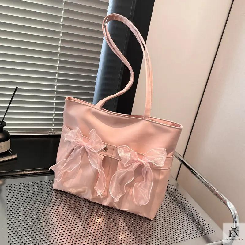 Ribbon Bow Tote Bags - Fashionnsio