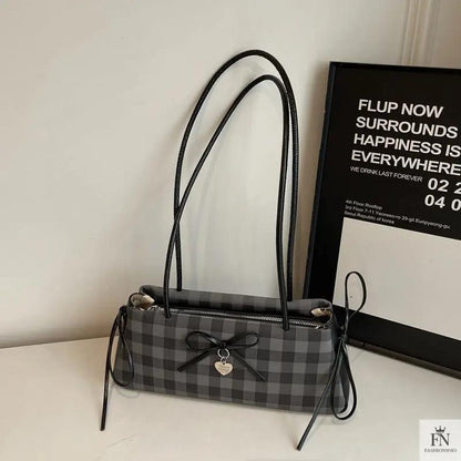 Plaid Bowknot Shoulder Bags - Fashionnsio