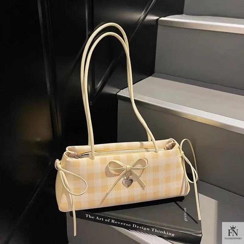 Plaid Bowknot Shoulder Bags - Fashionnsio