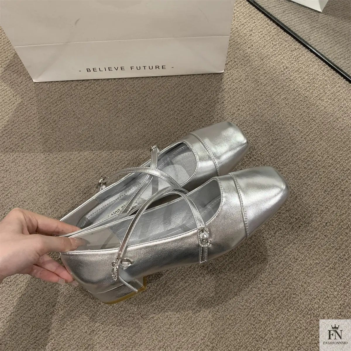 Cross Strap Mary Jane Flats - Fashionnsio