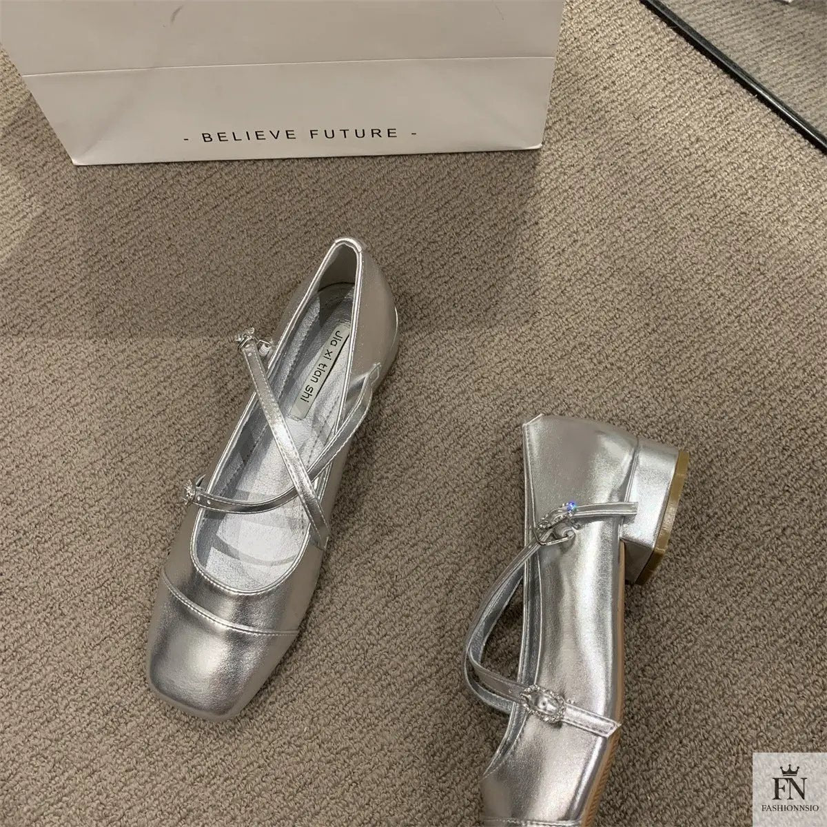 Cross Strap Mary Jane Flats - Fashionnsio