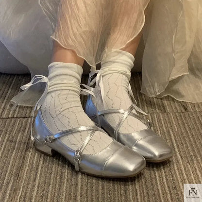 Cross Strap Mary Jane Flats - Fashionnsio