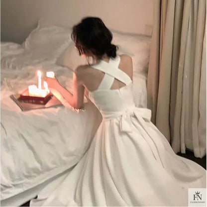 Cross Strap Waist Midi Dress - Fashionnsio