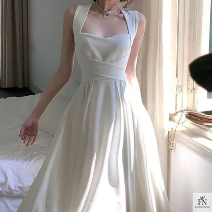 Cross Strap Waist Midi Dress - Fashionnsio