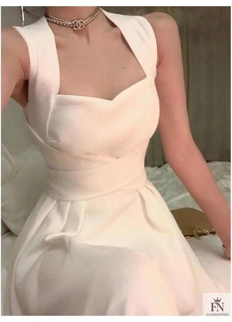 Cross Strap Waist Midi Dress - Fashionnsio