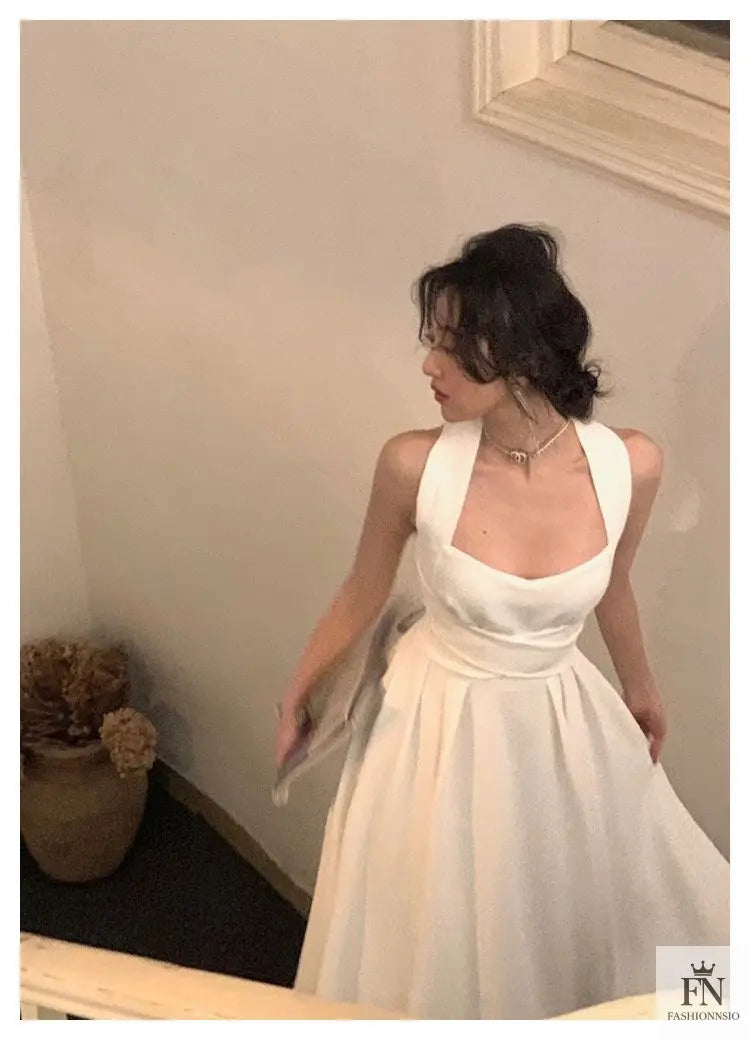 Cross Strap Waist Midi Dress - Fashionnsio