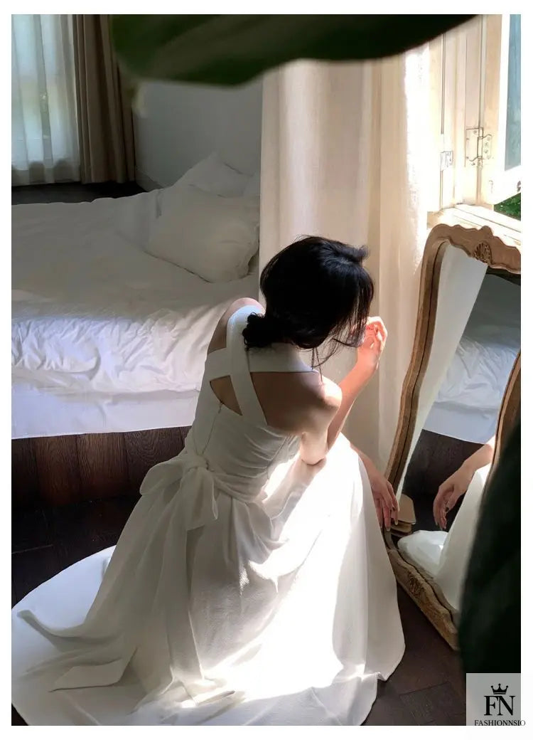 Cross Strap Waist Midi Dress - Fashionnsio