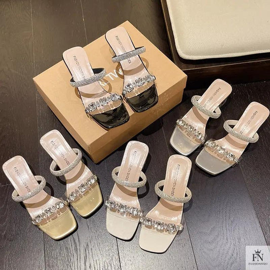 Crystal Embellish Flat Sandals - Fashionnsio