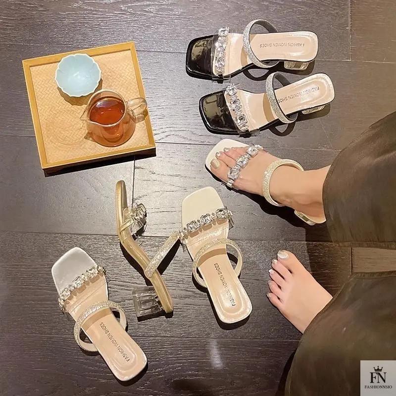 Crystal Embellish Flat Sandals - Fashionnsio