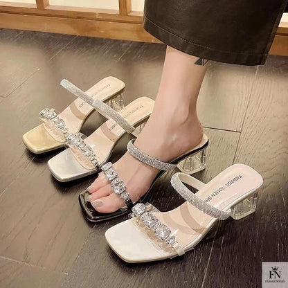 Crystal Embellish Flat Sandals - Fashionnsio