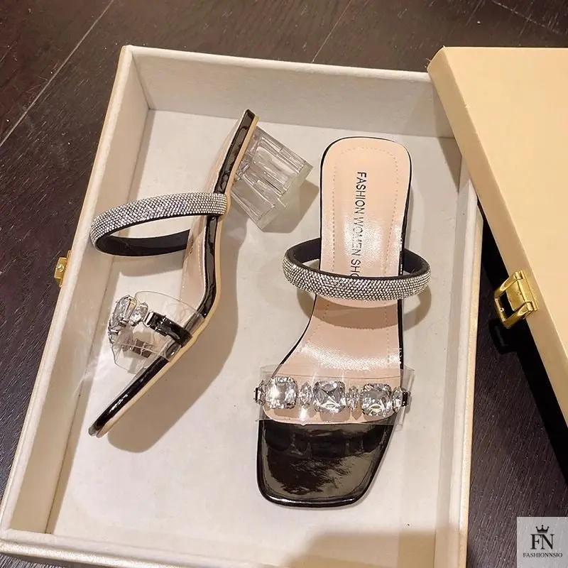 Crystal Embellish Flat Sandals - Fashionnsio