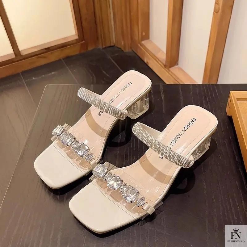 Crystal Embellish Flat Sandals - Fashionnsio
