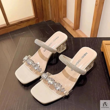Crystal Embellish Flat Sandals - Fashionnsio