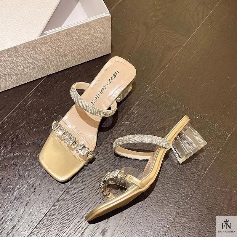 Crystal Embellish Flat Sandals - Fashionnsio