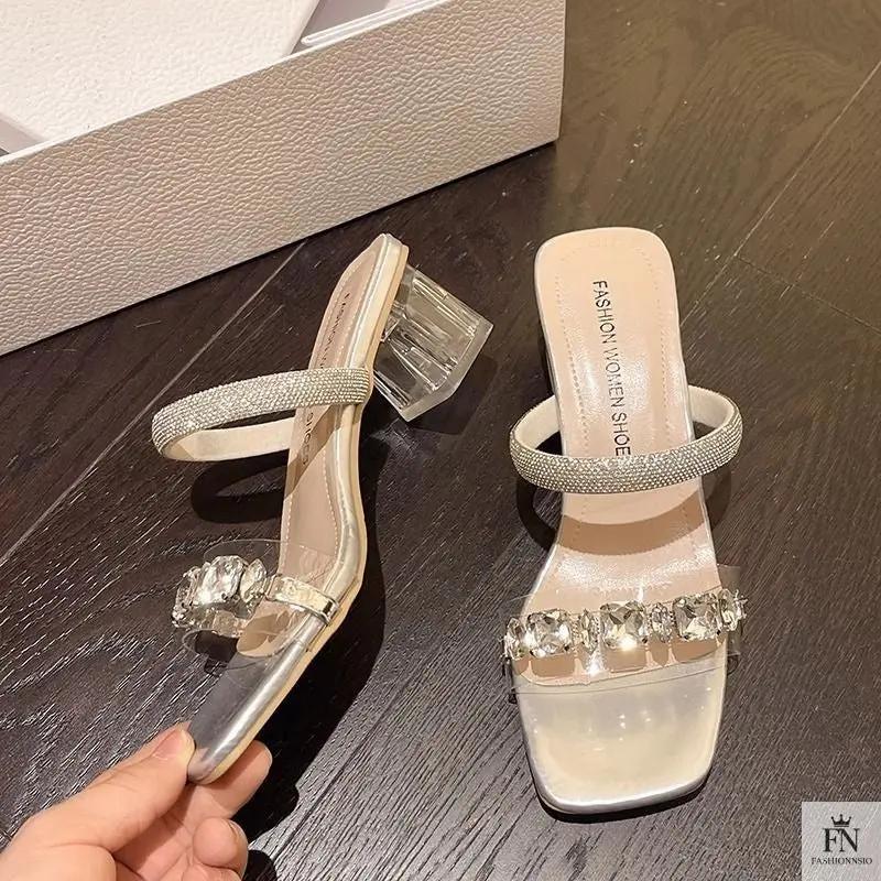 Crystal Embellish Flat Sandals - Fashionnsio