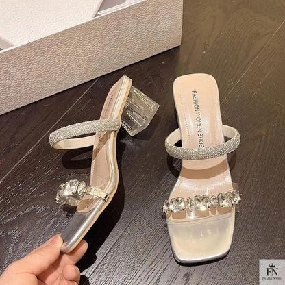 Crystal Embellish Flat Sandals - Fashionnsio