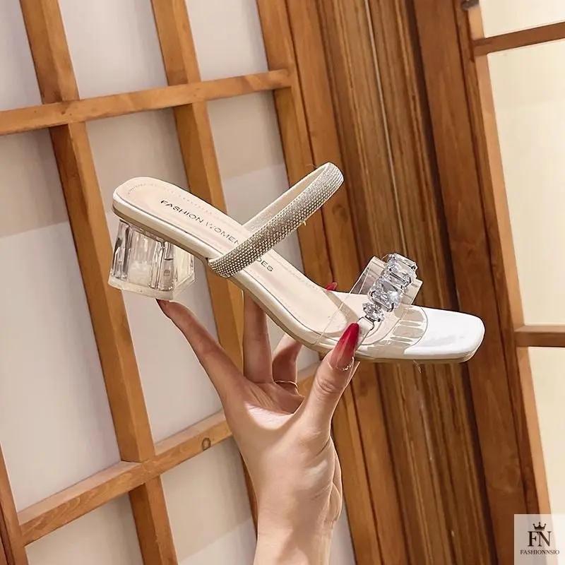 Crystal Embellish Flat Sandals - Fashionnsio