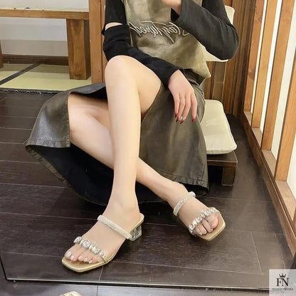 Crystal Embellish Flat Sandals - Fashionnsio