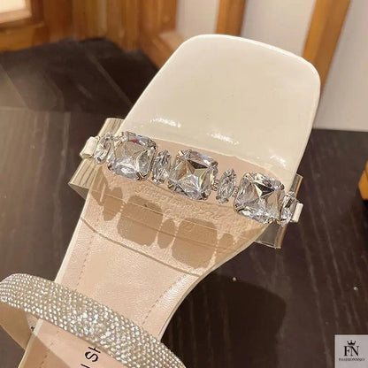 Crystal Embellish Flat Sandals - Fashionnsio