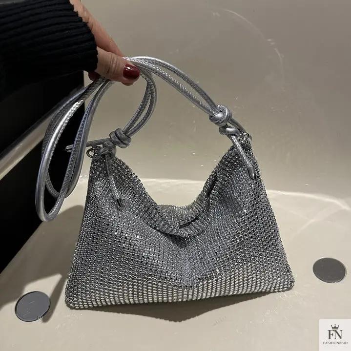 Crystal Inlaid Knot Shoulder Bags - Fashionnsio