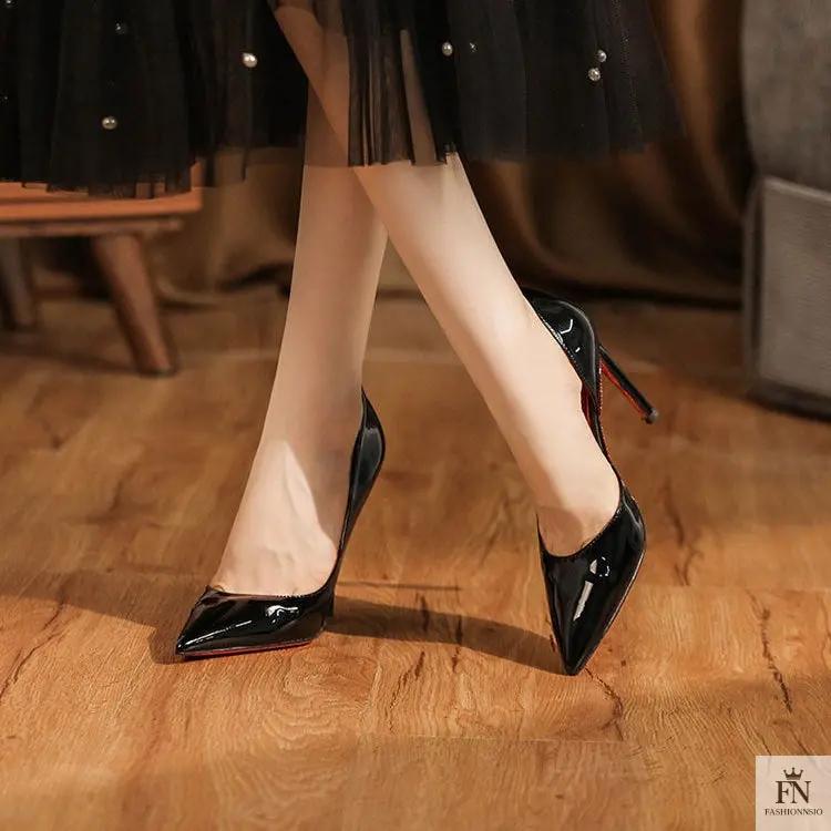 Crystal Studded Red Bottom Heels - Fashionnsio