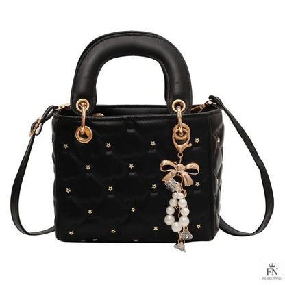 Quilted Diamond Embroidered Handbags - Fashionnsio