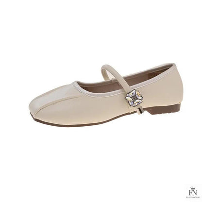 Diamond Strap Ballerina Flats - Fashionnsio