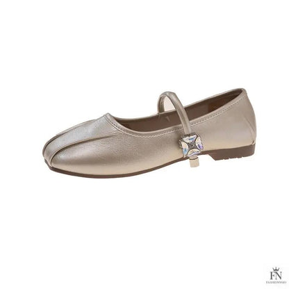 Diamond Strap Ballerina Flats - Fashionnsio