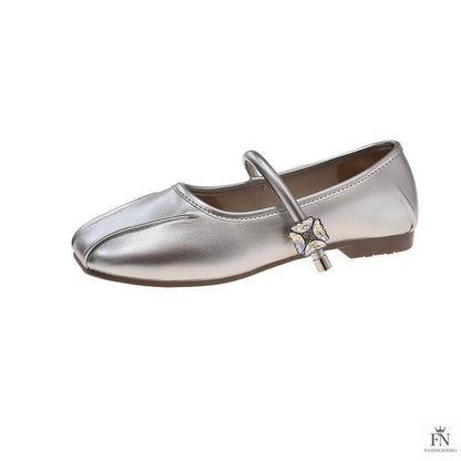 Diamond Strap Ballerina Flats - Fashionnsio