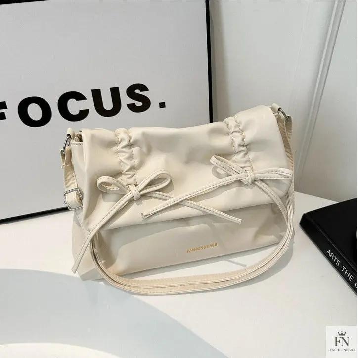 Drawstring Bow Shoulder Bags - Fashionnsio
