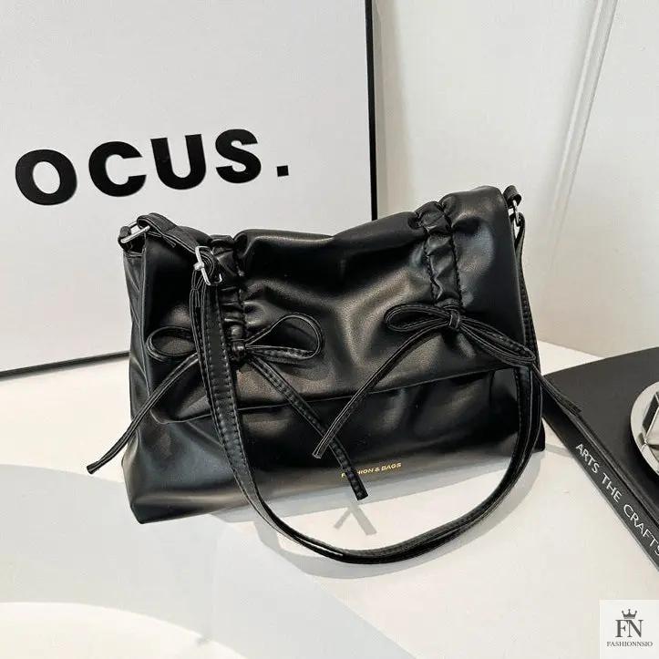 Drawstring Bow Shoulder Bags - Fashionnsio